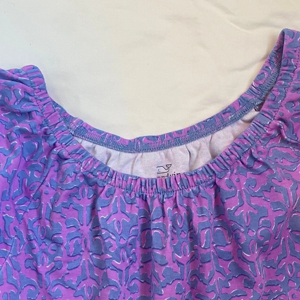 Vineyard Vines Girls Purple Patterned Romper